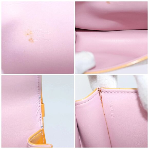 LOUIS VUITTON Vernis Spring Street Hand Bag Marshmallow Pink M91033 Auth 80345 - Picture 15 of 16